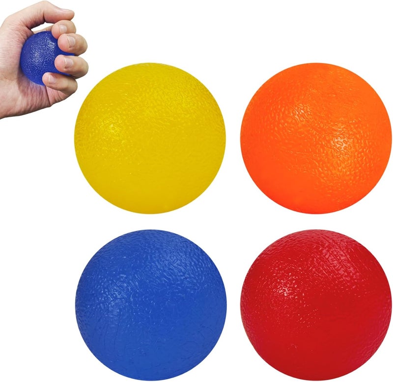 YOIYINI 4 Pack Stress Balls for Adults,Squeeze Ball,Squeeze Balls for Hands Therapy,Hand Exercisers for Therapy,Hand Exercise Ball with Different Resistance Levels,Hands Squeezers for Arthritis,Wrist Rehab - Image 1